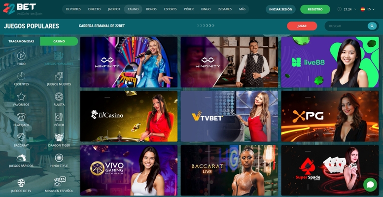 22Bet Tragaperras en España