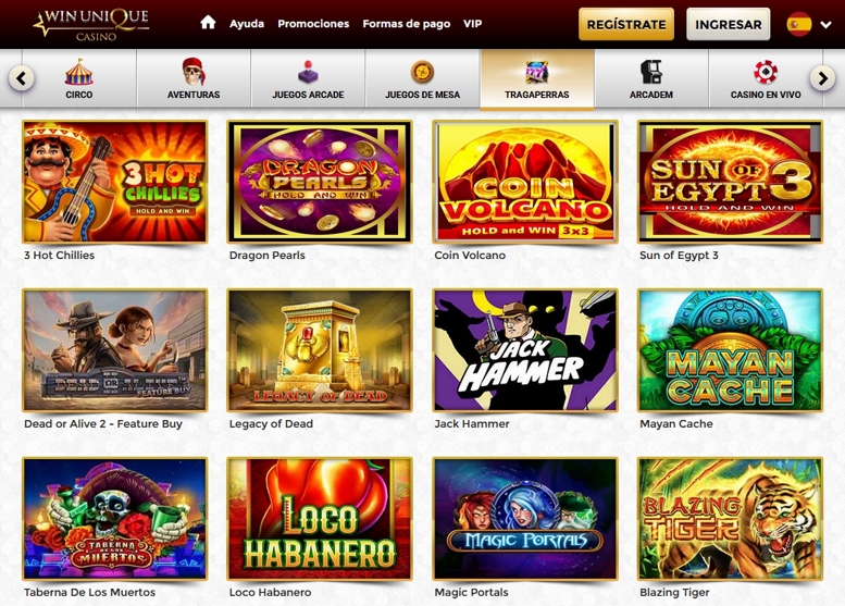 Variedad de juegos Unique Casino en España