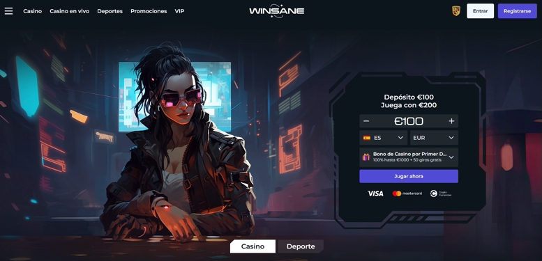 Winsane Casino en España reseña y bonificaciones